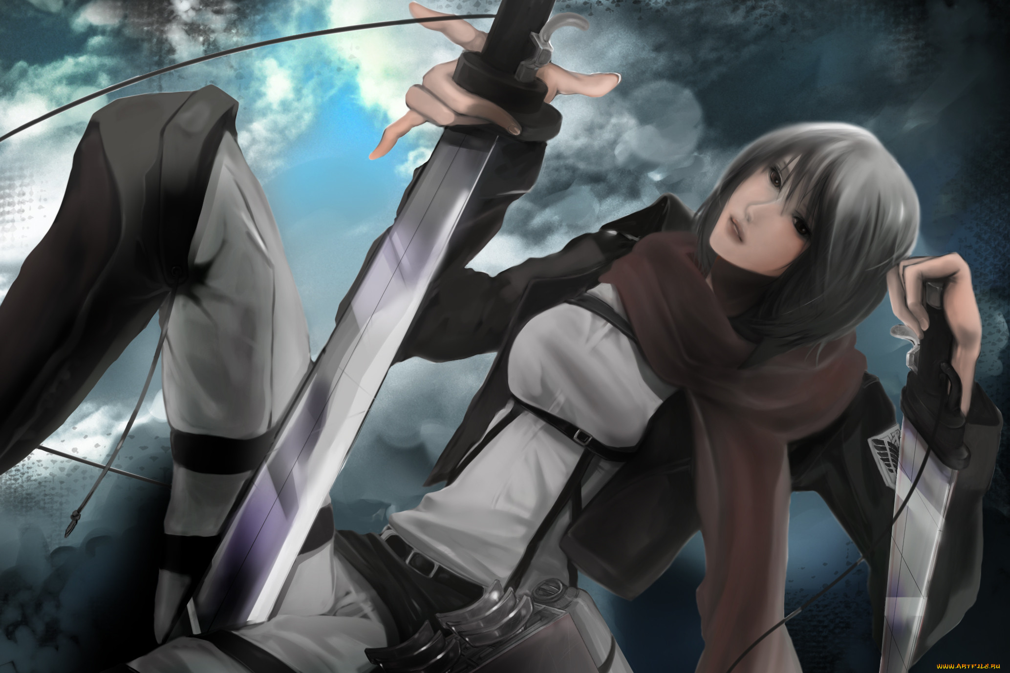 , shingeki no kyojin, art, , mikasa, ackerman, , , , , , 